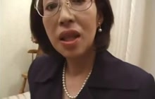 Asian MILF with glasses fucked